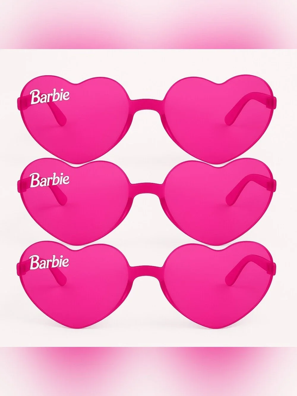 Barbie Dream Party Heart-Shaped Frameless Glasses Multipack